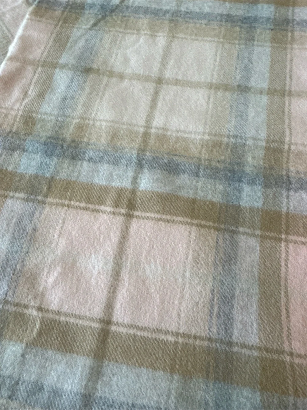 Lochcarron of Scotland Pink Plaid Wool Scarf Merino and Angora Blend 72 x 11.5